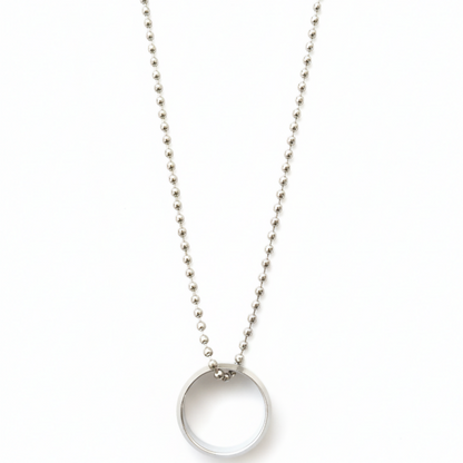 Elegant Small Silver Round Shape Pendant Necklace for Men