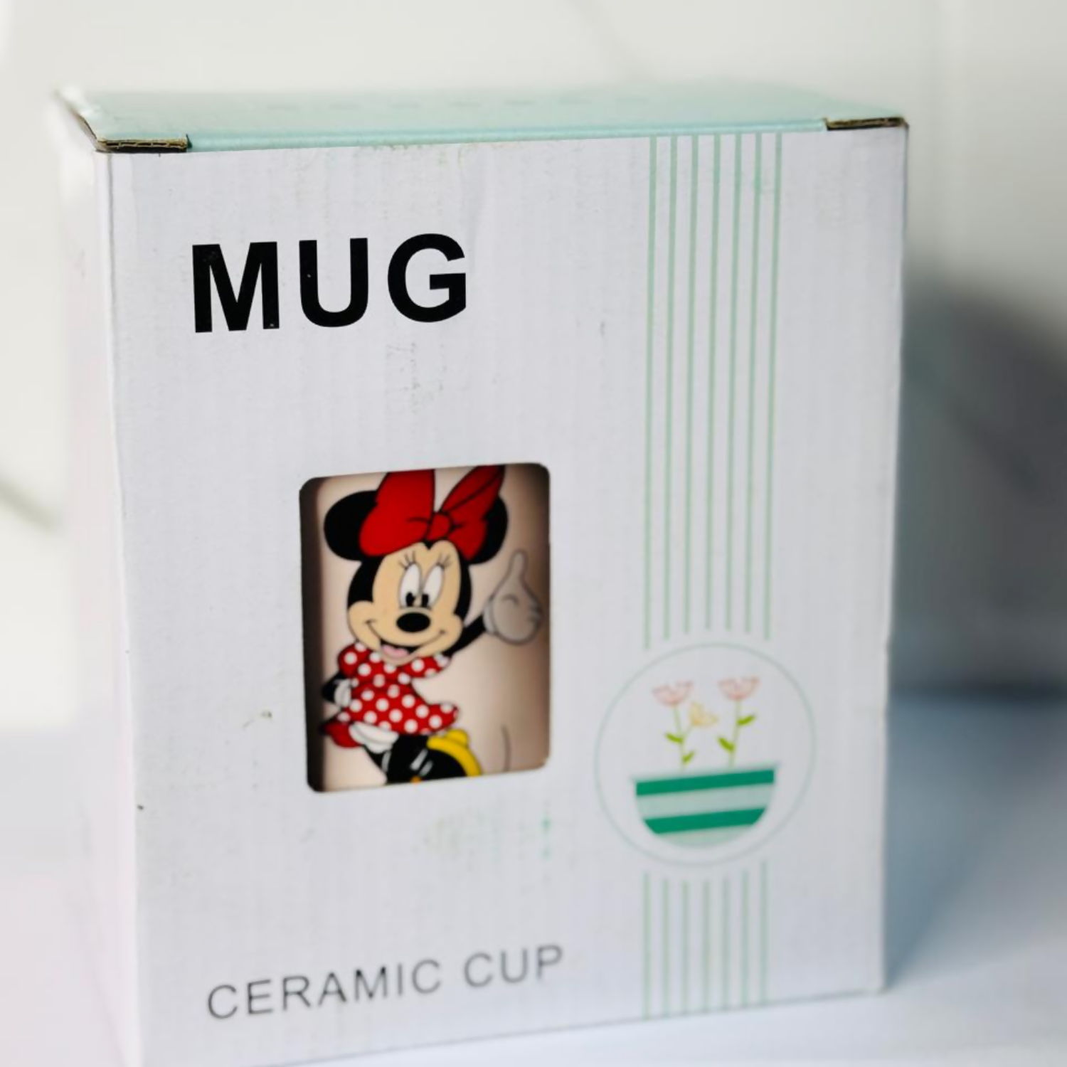 Pastel Pink Ceramic Cartoon Mug with Lid – Cute Character Print Coffee & Tea Cup – 350 ml Matte Finish – Ideal Gift for Kids & Adults