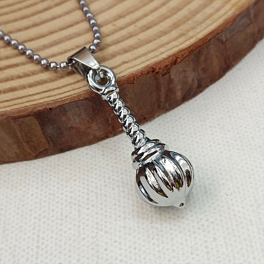 Hanuman Gada Silver Pendant with ball chain For Unisex