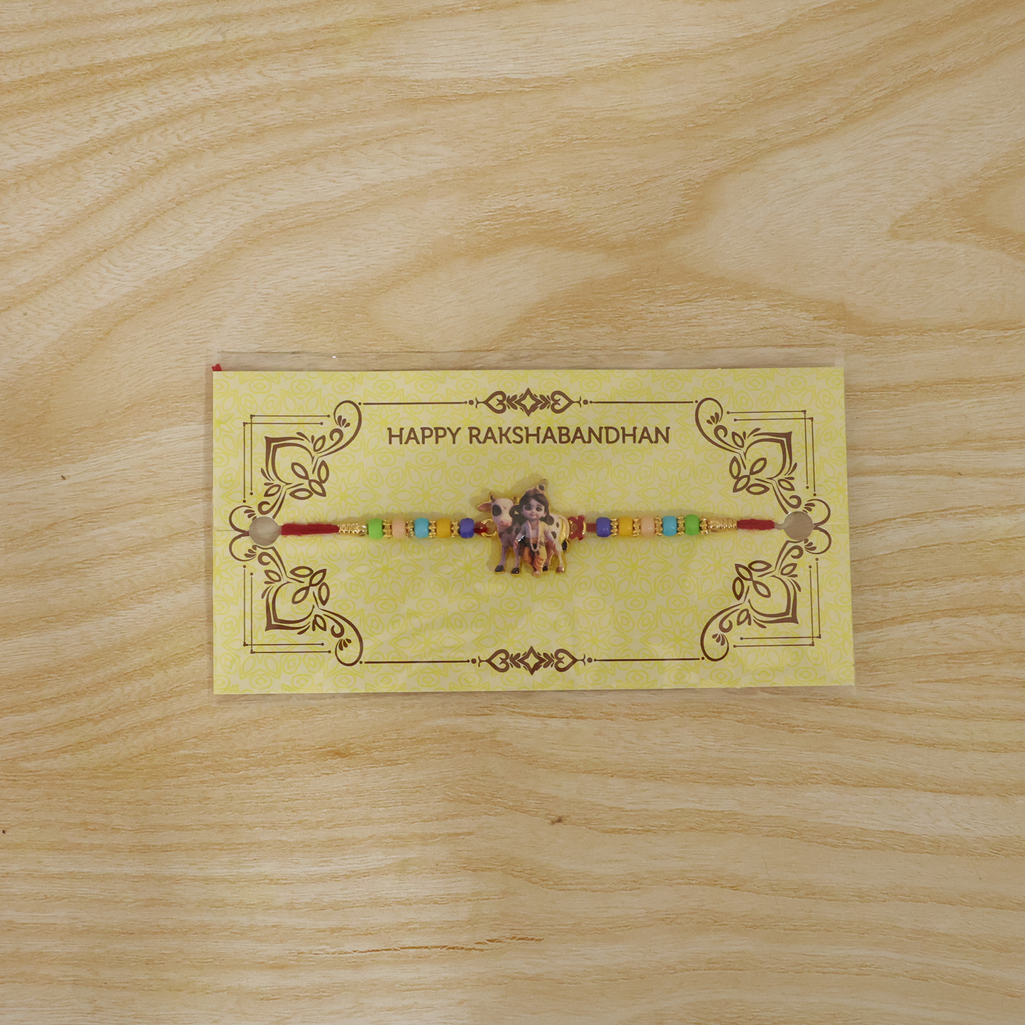 Lord Krishna Rakhi Spiritual Design for Raksha Bandhan (5pcs)