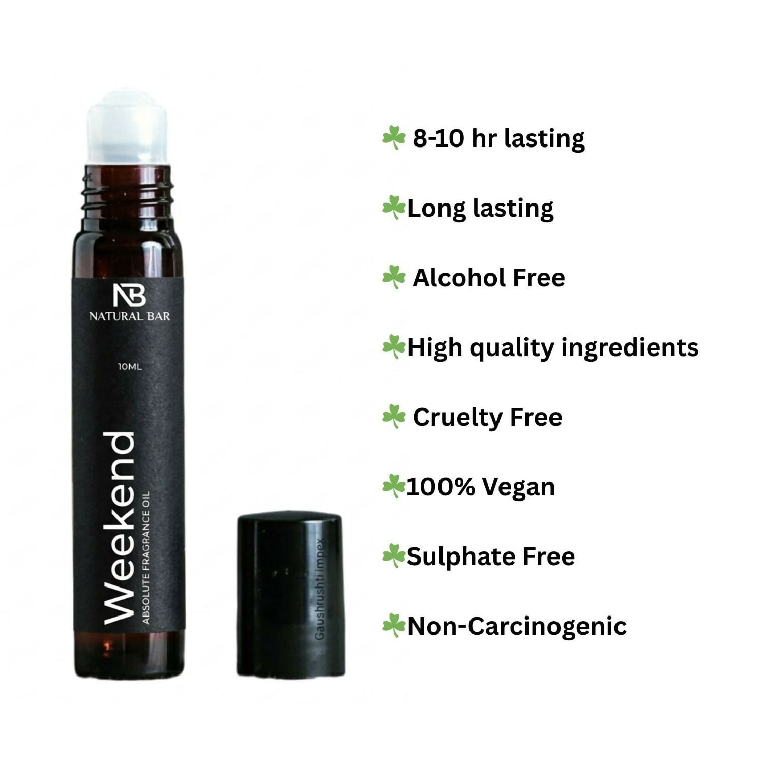 Elegant 10ml perfume oil bottle of Weekend Luxury Attar for frequent use