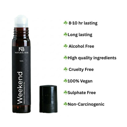 Elegant 10ml perfume oil bottle of Weekend Luxury Attar for frequent use