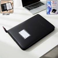 Executive Zipper Document File Folder with 20 Clear Sleeves for Office & Conference