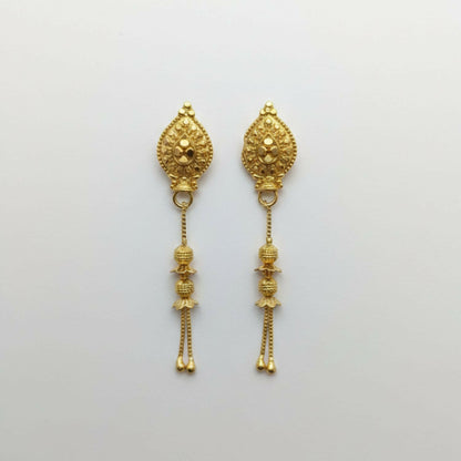 Long Chain Beads Golden Earrings for Women & Girls – Traditional Fancy Jewellery Gift
