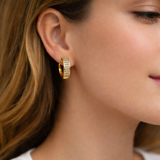 Luxury Hoops with Brilliant Cubic Earrings for Women