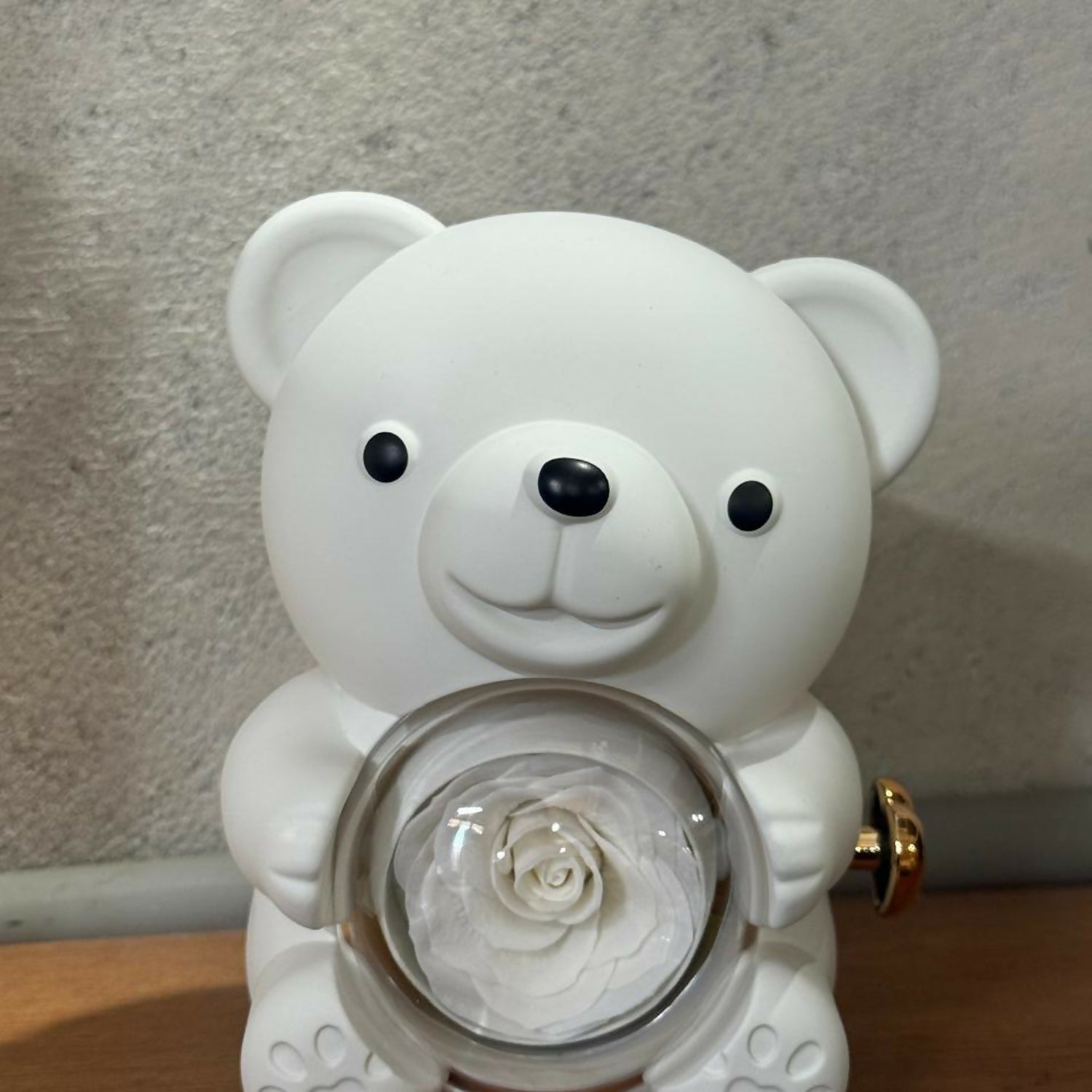 White Teddy Bear With Eternal Rose Gift Box | Romantic Love Gift for Her & Couples