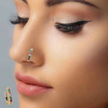 Gold-Plated Multi-Color Stone Nose Ring Clip – Non-Piercing Comfort