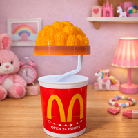 Popcorn Cup LED Table Lamp with Flexible Neck, Cute Desk Night Light for Home