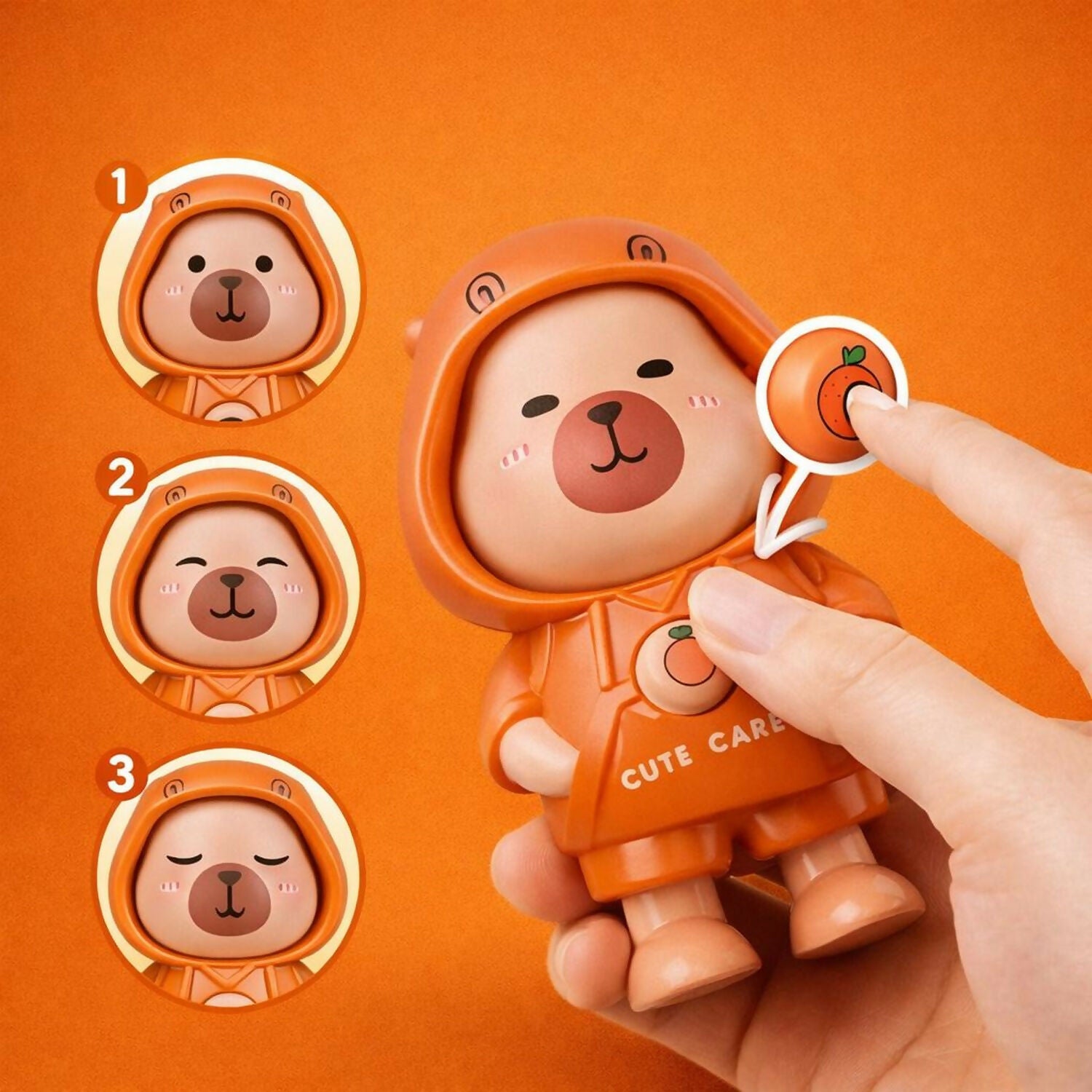 Cute Capybara Cartoon Keychain for Kids | Non-LED Backpack & Key Ring Charm