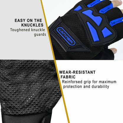 Unisex Half Finger Gym Gloves with Anti-Slip Grip and Protective Padding for Weightlifting, Cycling, and Fitness – 3 Pair