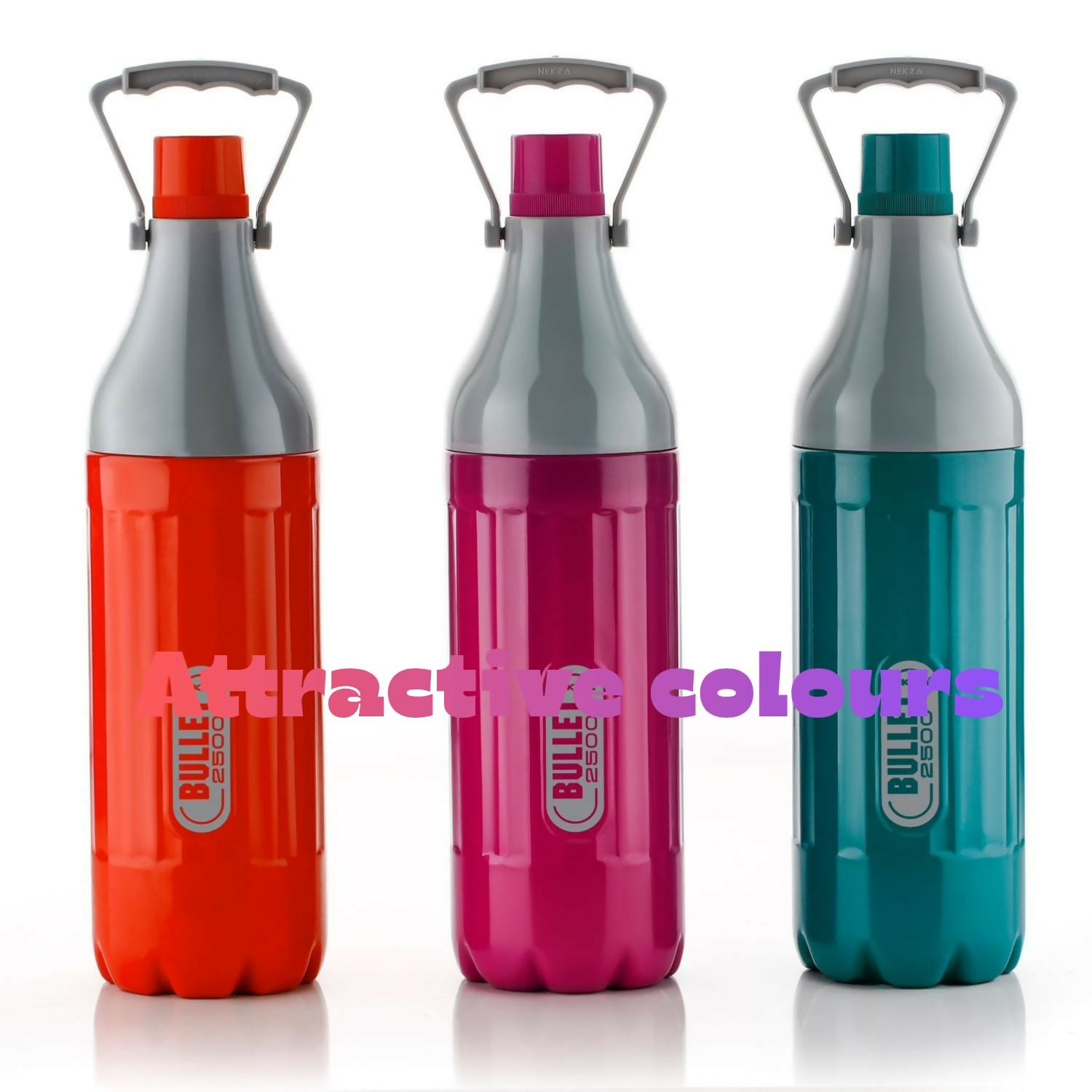 Bullet 2500 insulated water bottle in teal blue with ergonomic handle