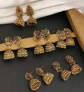 Traditional Antique Gold-Plated Jhumka Earrings,Combo Set for Women & Girls,Designer Ethnic Earrings