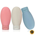 Travel Size Refillable Squeeze Bottles 3 Pack Leak Proof Flip Cap Toiletry Tube Set