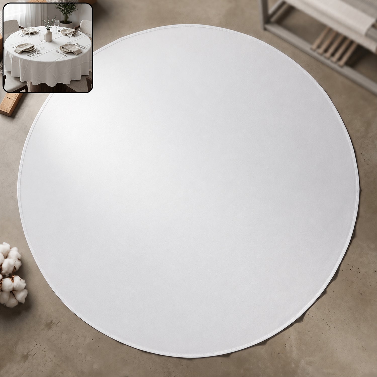Multipurpose Round Dining Table Mat (1 Pc, 150x150 Cm)