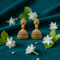 Golden Jhumka Earrings – Elegant Wedding & Festive Jewelry