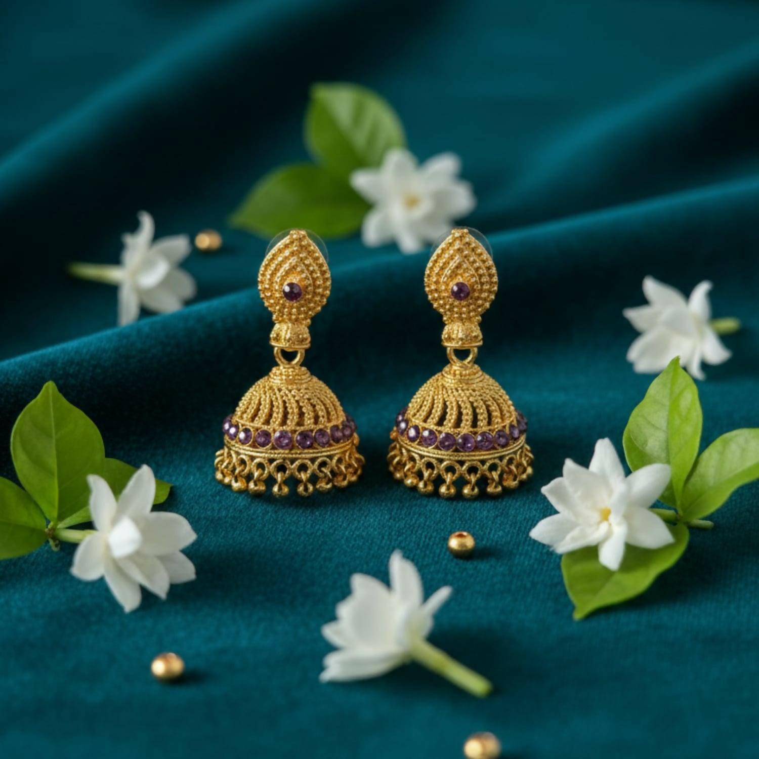 Royal Look Golden Jhumka Earrings | Wedding & Festive Collection