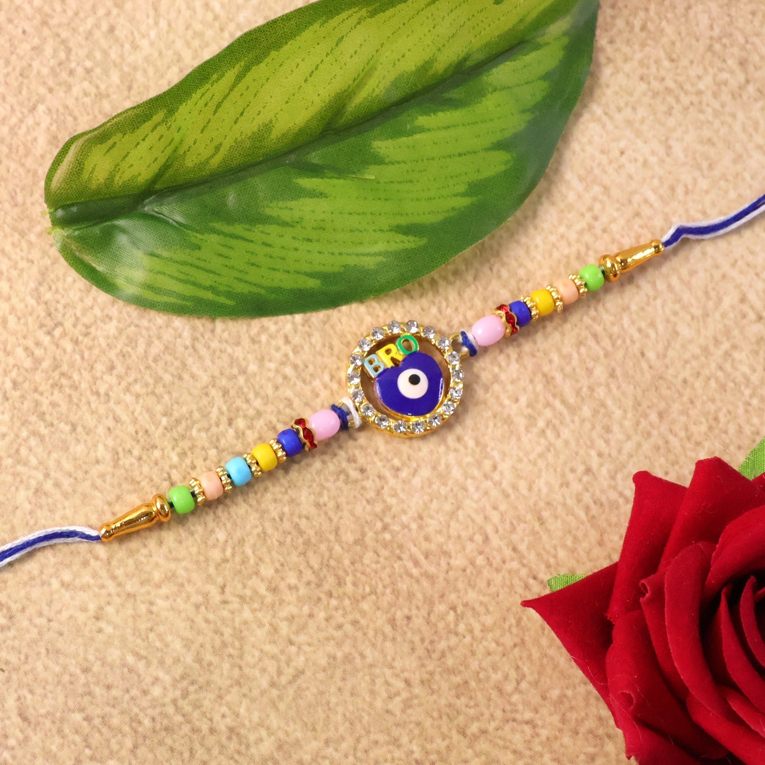 Bro Evil Eye Charm Rakhi Unique Protective Design for Bhai (10pcs)