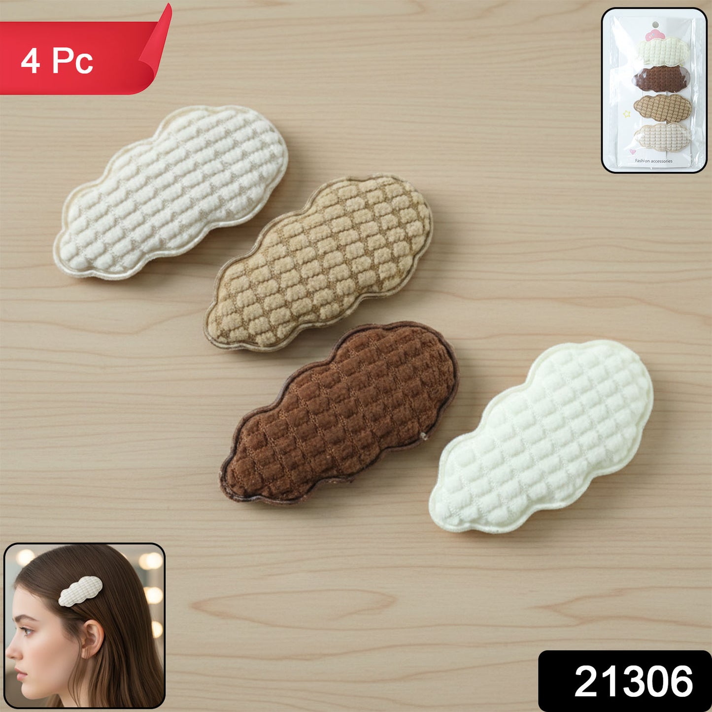 Cloud Shape Hair Barrette Set