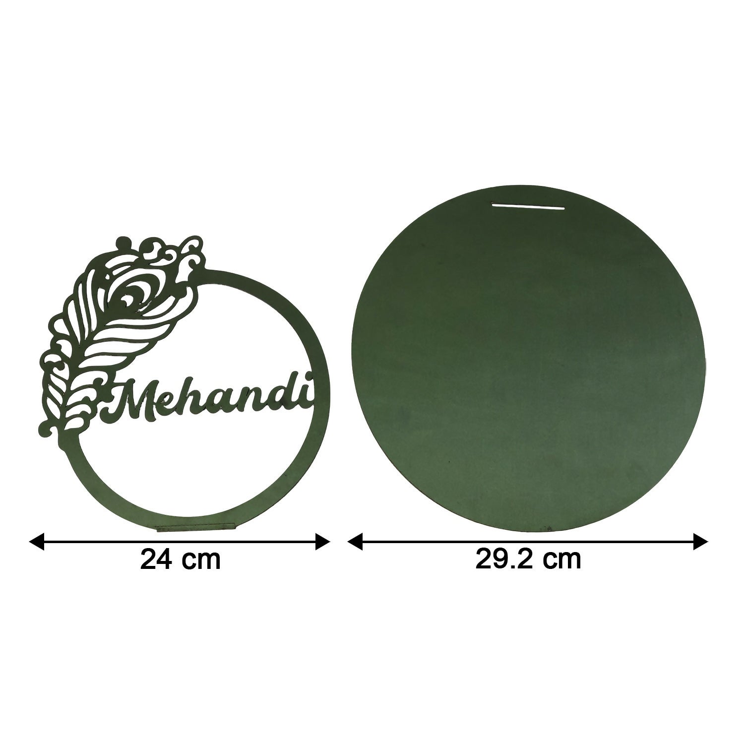 Mehendi Ceremony Tabletop Sign with Peacock Motif Elegant Wedding Decor Accent