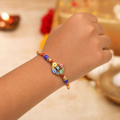 Evil Eye Rakhi for Brother Beaded Traditional Design (5pcs)