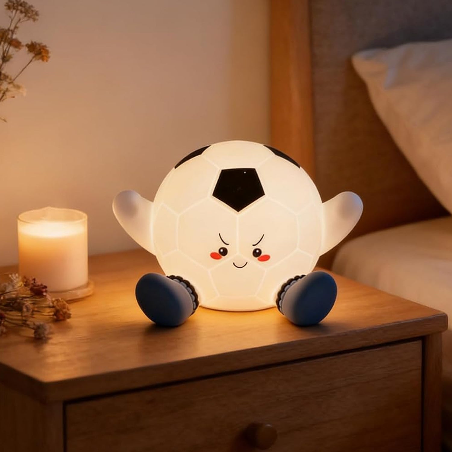 Silicone Soccer Ball Pat Night Light (1 Pc)