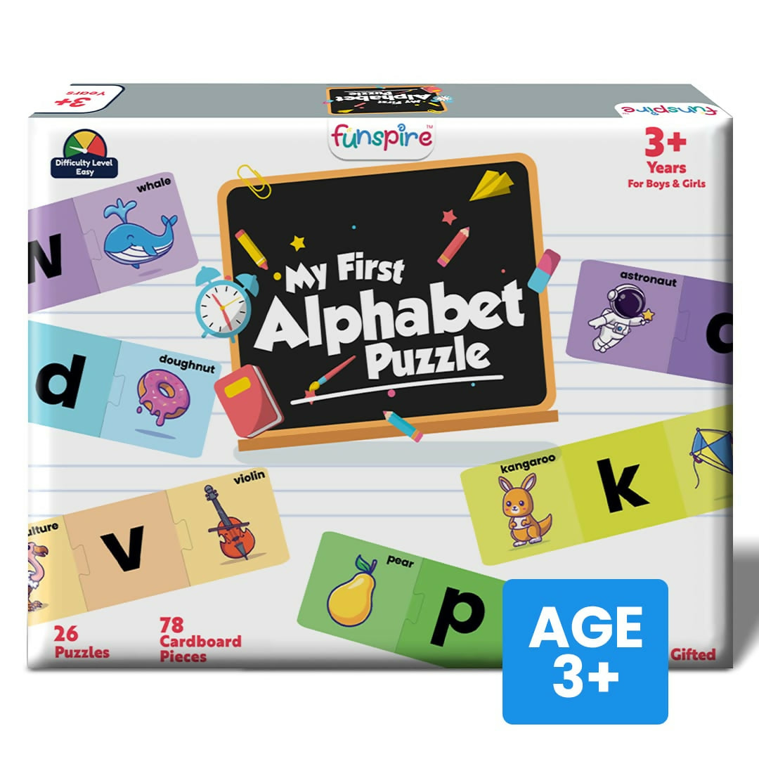 MY FIRST ALPHABET PUZZLE - AGE 3+ (78 CARDBOARD PIECES)
