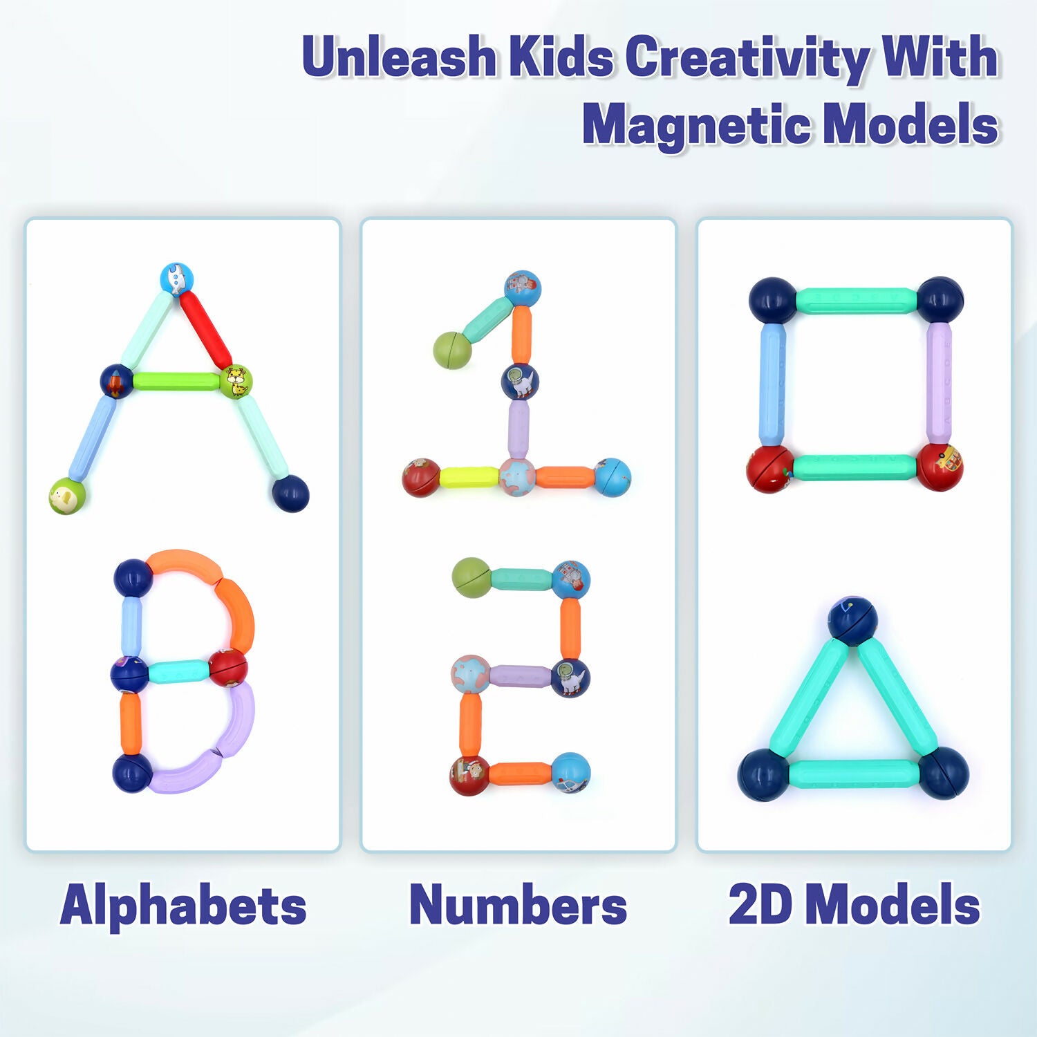 Hands connecting magnetic tiles from the 3D building set