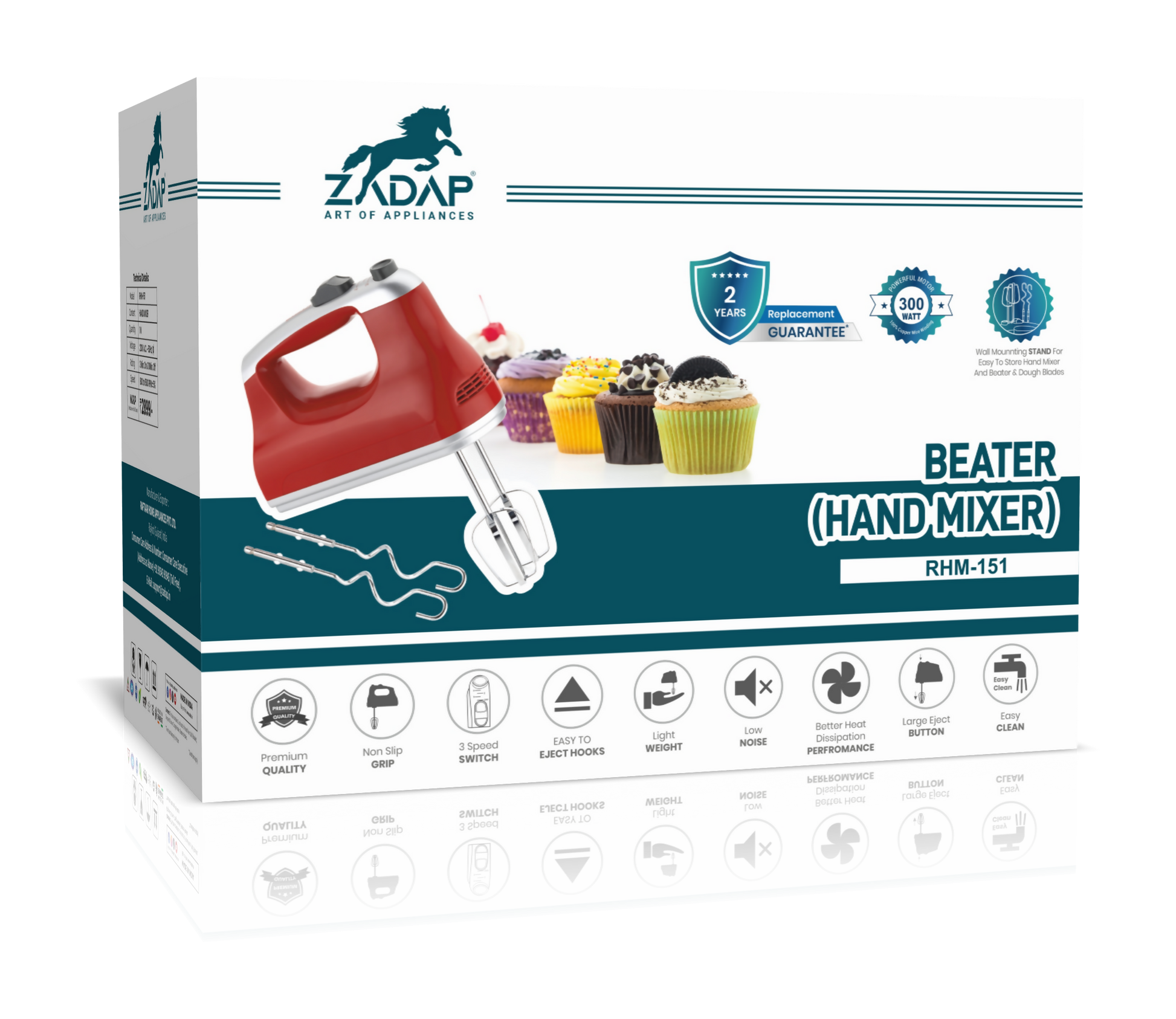 Zadap 300W Electric Hand Beater 2 Year Warranty