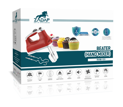 Zadap 300W Electric Hand Beater 2 Year Warranty