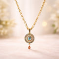 Evil Eye Pendant Necklace – Elegant Gold Plated Design with Crystals