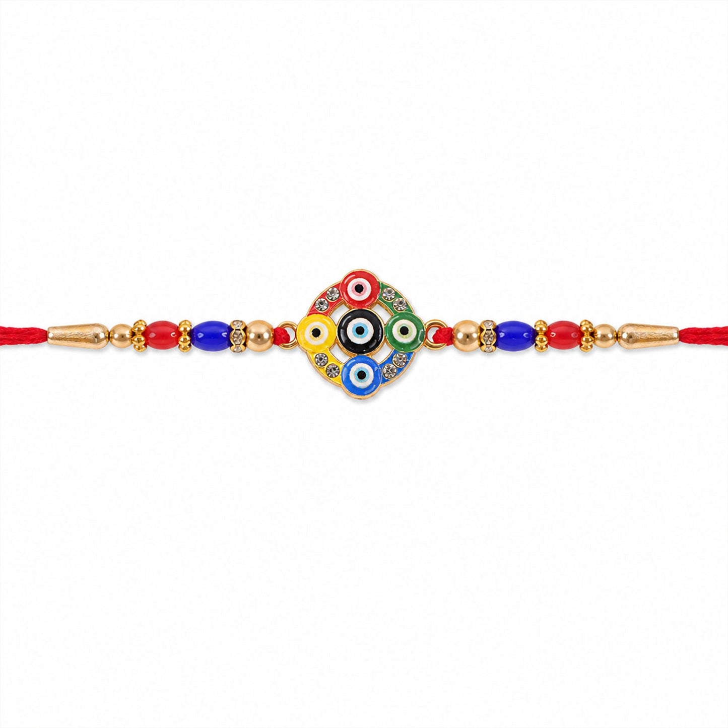 Evil Eye Rakhi for Brother Beaded Traditional Design (5pcs)