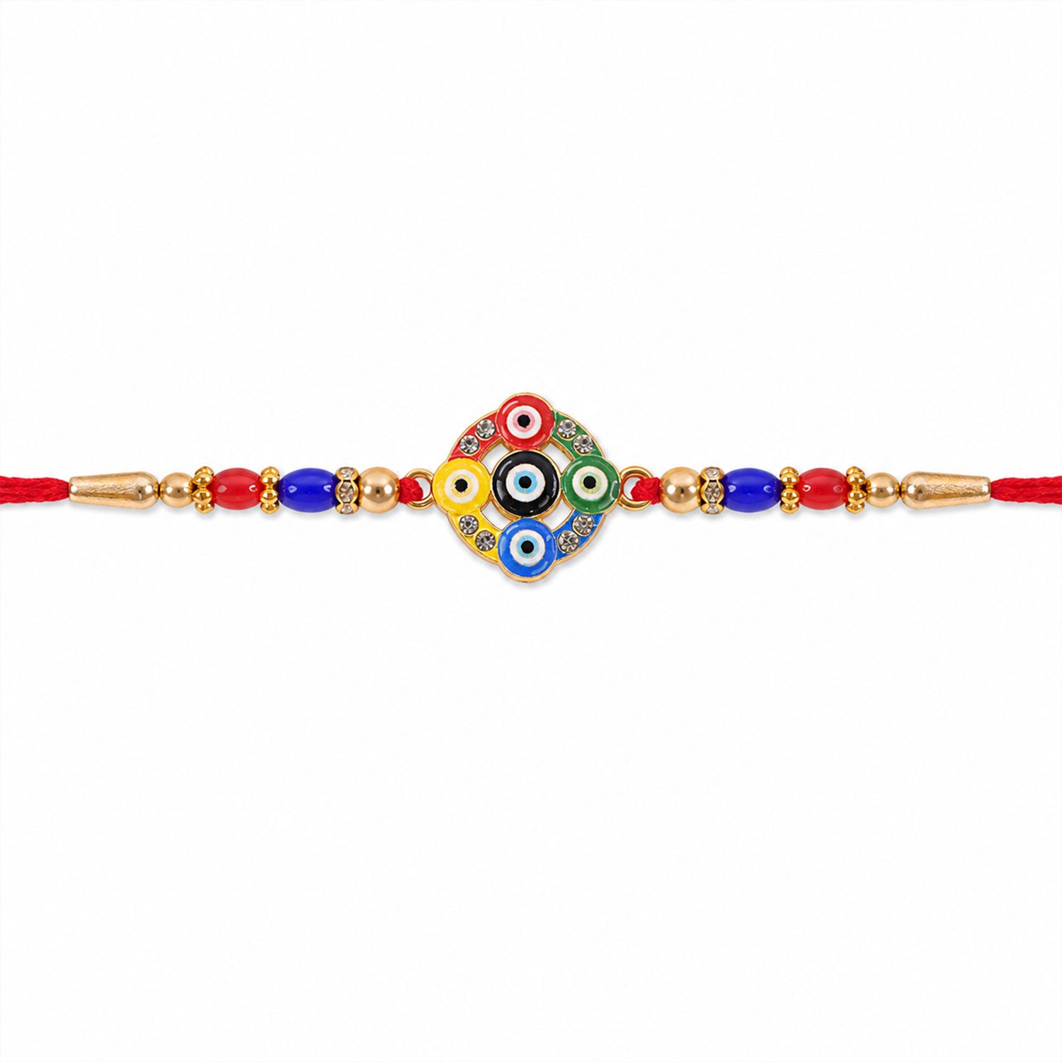 Evil Eye Rakhi for Brother Beaded Traditional Design (10pcs)