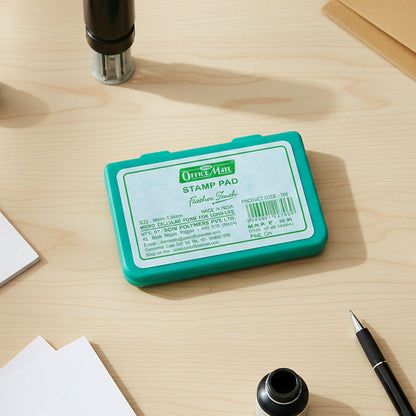 Officemate Small Stamp Pad Feather Touch Green Ink Long-Life Micro Cellular Foam (88cm x54cm)