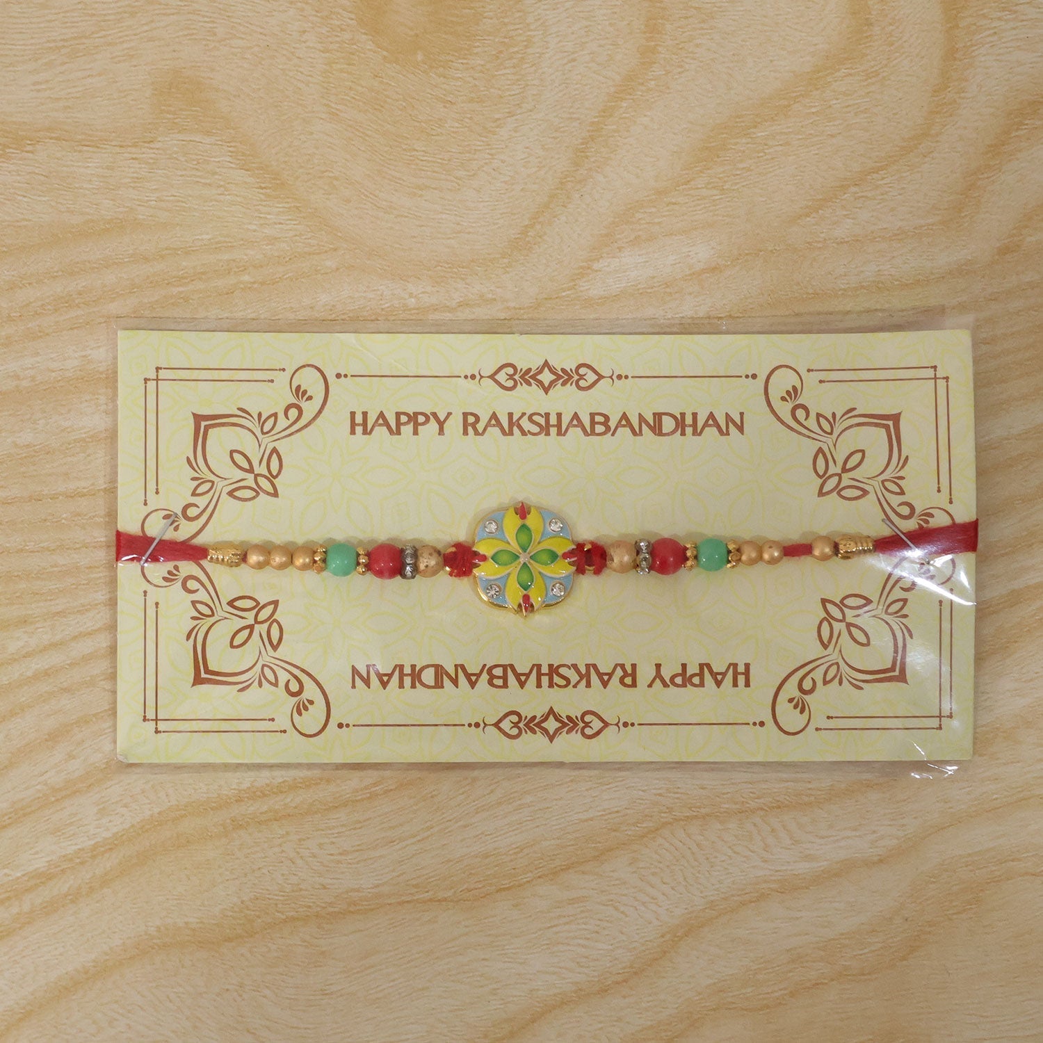 Meenakari Rakhi for Brother Floral Stone Studded Design (10pcs)