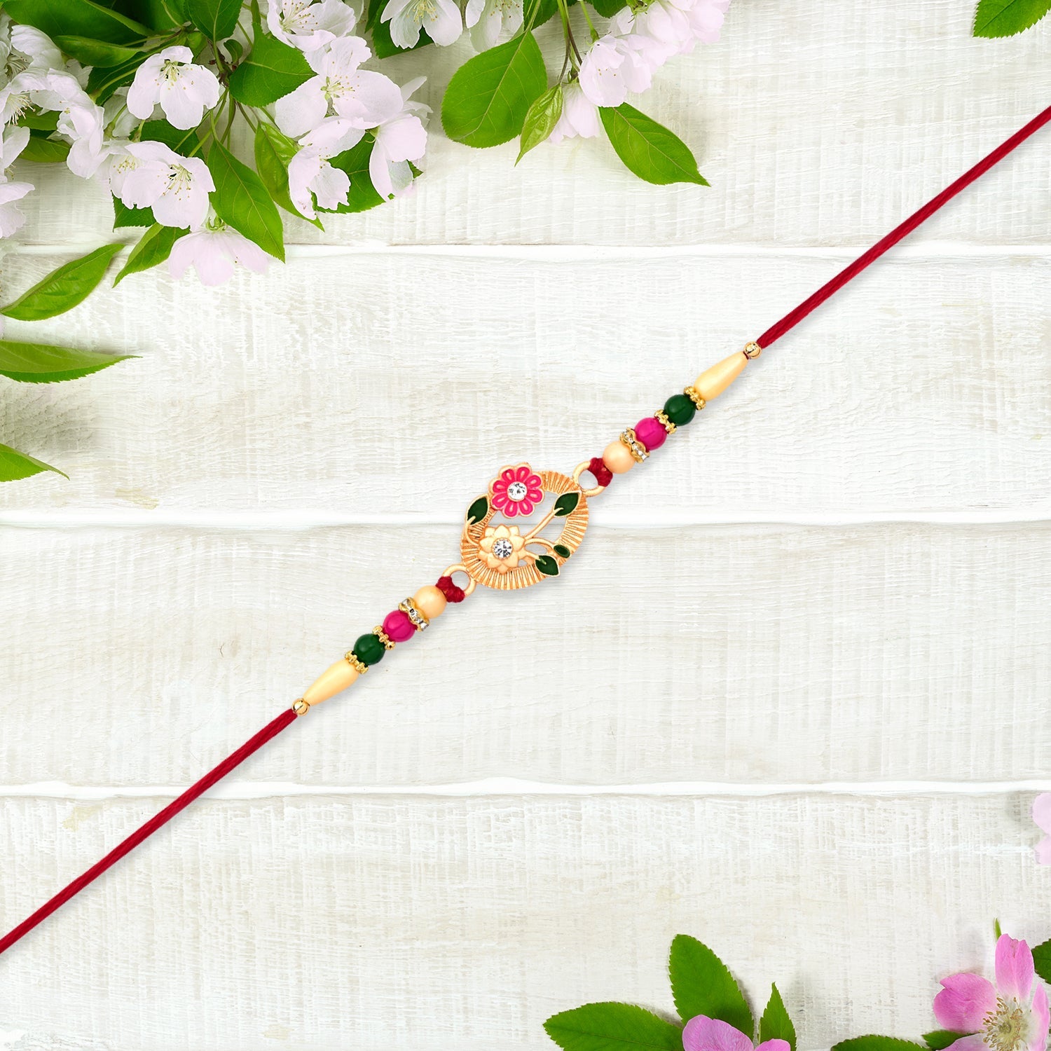 Flower Motif Rakhi Festive Design for Brothers (10pcs)