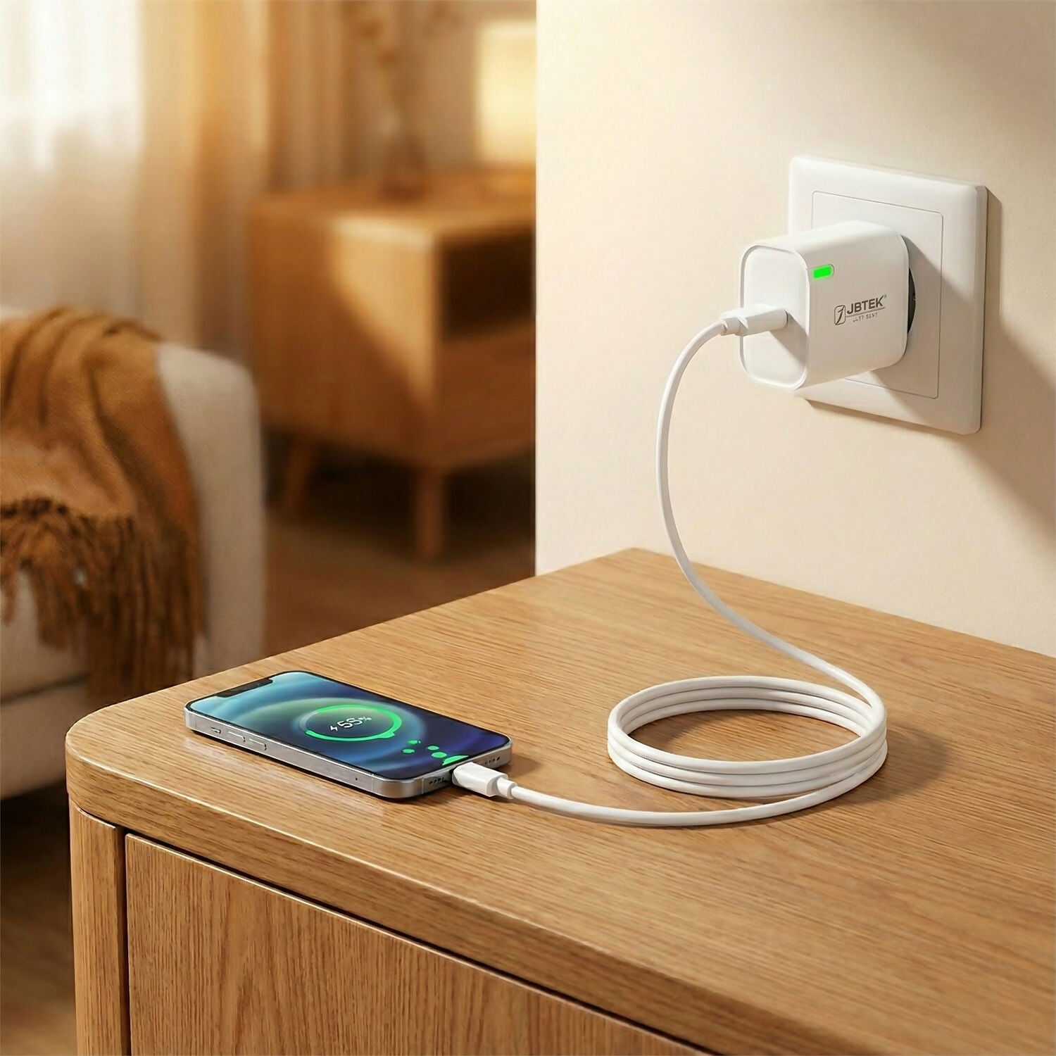 USB Fast 15W Charging Adapter with USB to Type C Cable for Smartphones