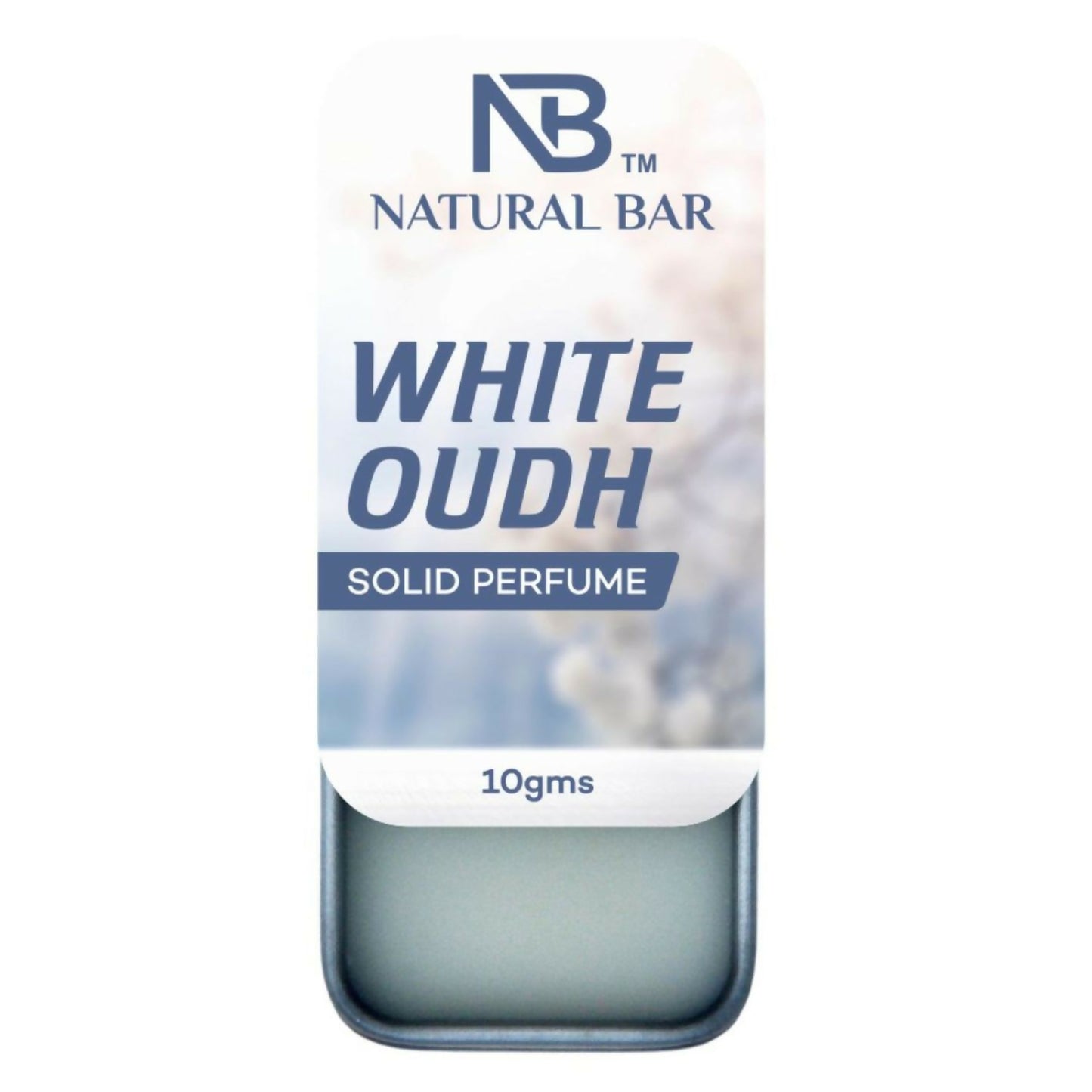 White Oudh Solid Perfume with inner lid removed