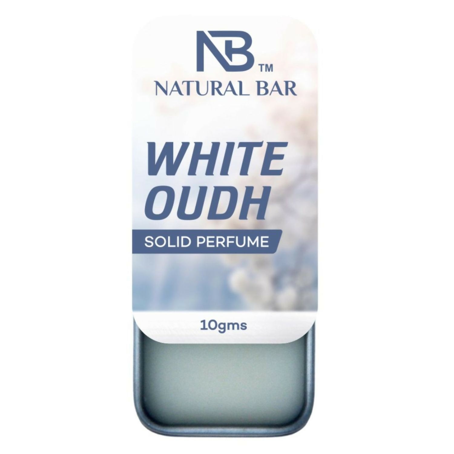 White Oudh Solid Perfume with inner lid removed