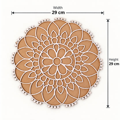 Round Floral Rangoli Stencil Board for Door Entrance and Festive Decoration