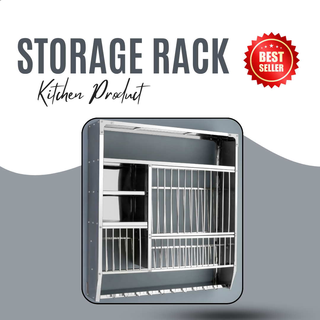 Stainless Steel Wall-Mounted Utensil Storage Rack Kitchen Organizer Model-DLX-3836