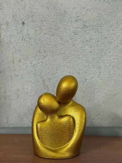 Abstract Golden Couple Embracing Sculpture Showpiece for Home Decor Gift