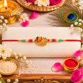 Peacock Rakhi Elegant Stone Detailing with Red Thread (5pcs)
