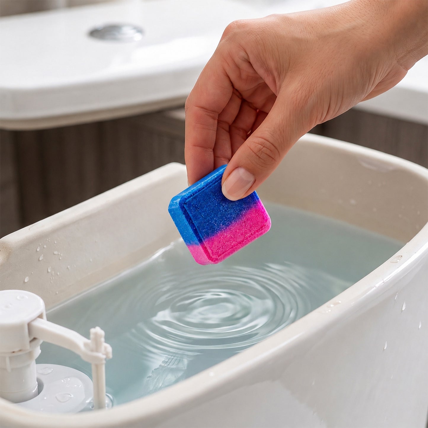 Bathroom Toilet Bowl Cleaning Block, Dual Colour Flush Tank Cleaner (1 Pc)