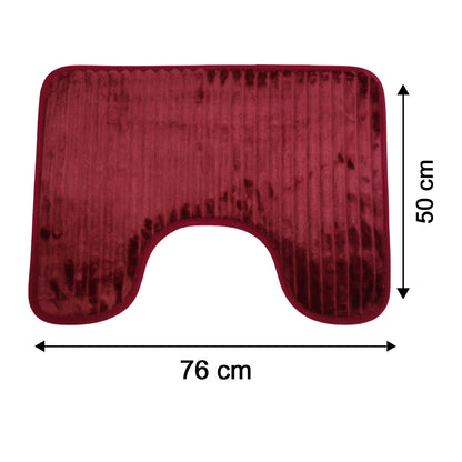 3 In 1 Anti Slip Bathroom Mat Set with Contour Mat and Lid Cover (3 Pc Set / Mix Color)