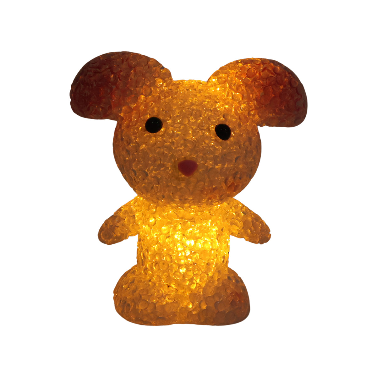 Cartoon Mouse Shape LED Night Lamp Crystal Texture Warm Glow