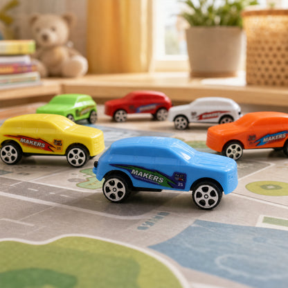 Super City Car Racer Pull-Back Toy Cars Set of 12 - Multicolor