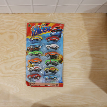 Super City Car Racer Pull-Back Toy Cars Set of 12 - Multicolor