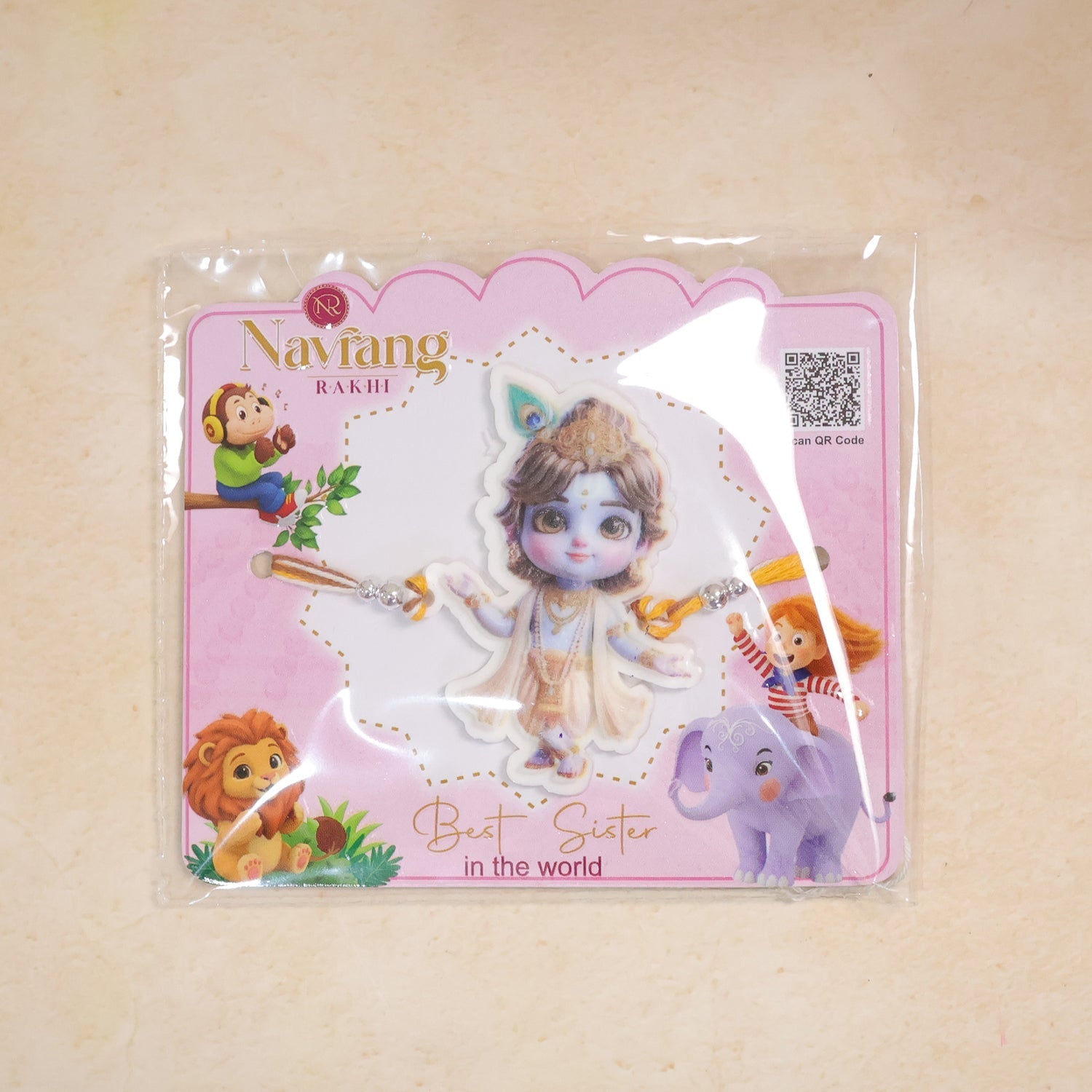 Bal Krishna Rakhi Set with Nut Butterscotch, Pack of 3