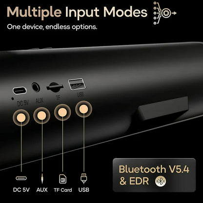 Lapcare Wireless Bluetooth Speaker with Digital Clock Display and Portable Design