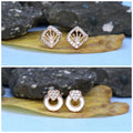 Rose Gold Stud Earrings Set – Crown & Heart Designs Combo